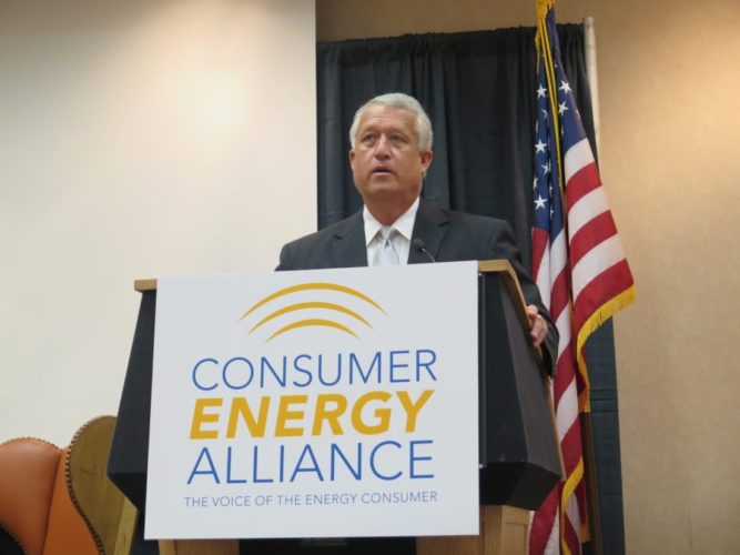 GUBERNATORIAL ENERGY -- West Virginia gubernatorial candidate Bill Cole addresses the West Virginia Energy and Manufacturing Forum Wednesday at Oglebay Park in Wheeling. -- Joselyn King